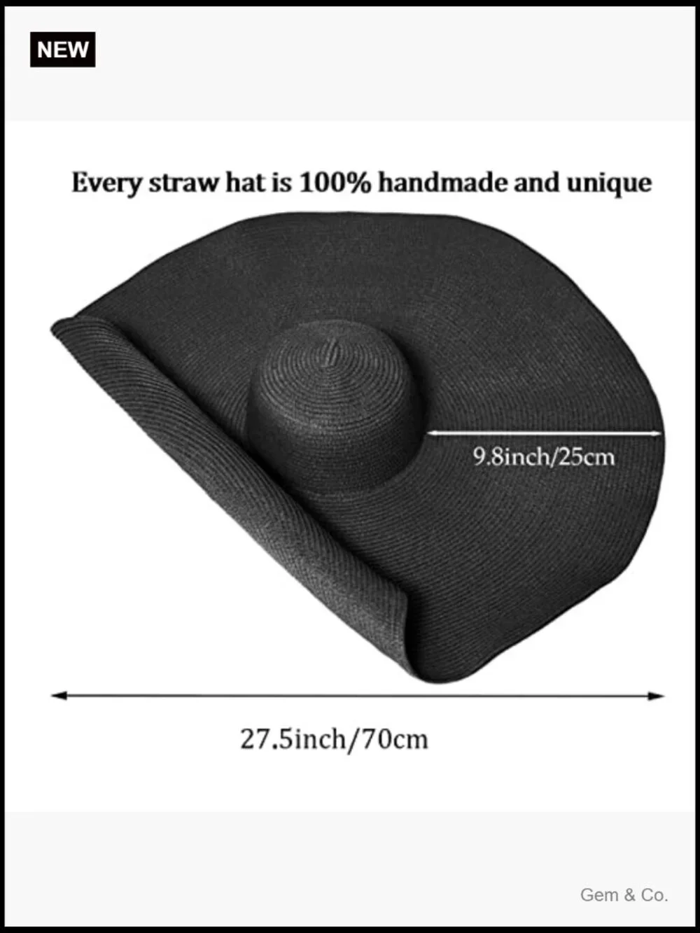 Oversized Wide Brim Sun Visor Hat Straw Floppy Beach Hat